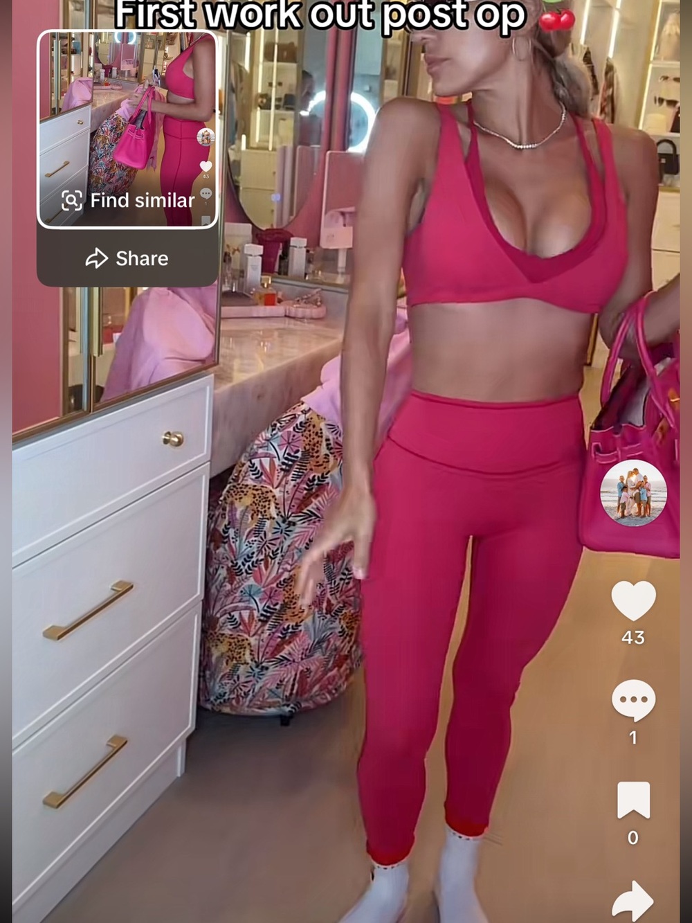 Fabletics Khloe Pink Set Leggings + Sports Bra Small - Picture 3 of 8